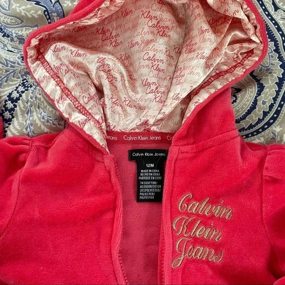 calvin Klein fushia velour set - Picture 4 of 4
